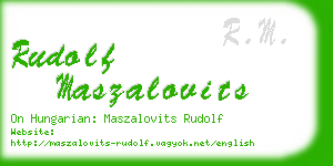 rudolf maszalovits business card